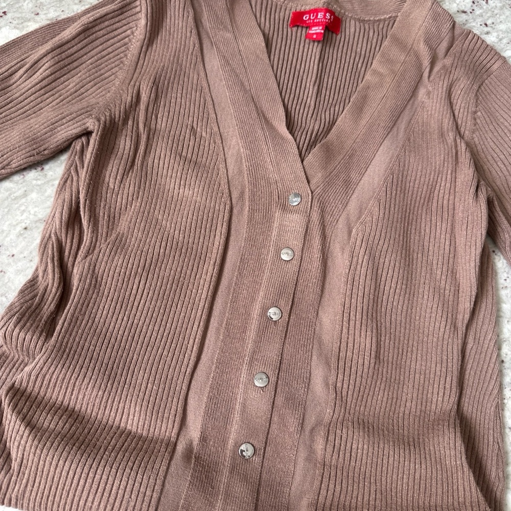 GUESS Women's Brown Cardigan Sweater